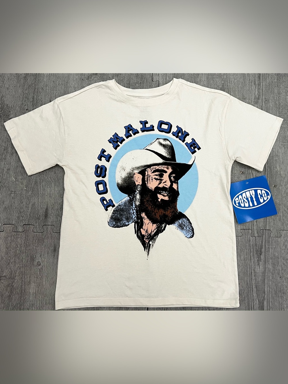 Posty Co. Boys 14-16 Years White Post Malone Graphic Logo Crew Neck T-Shirt